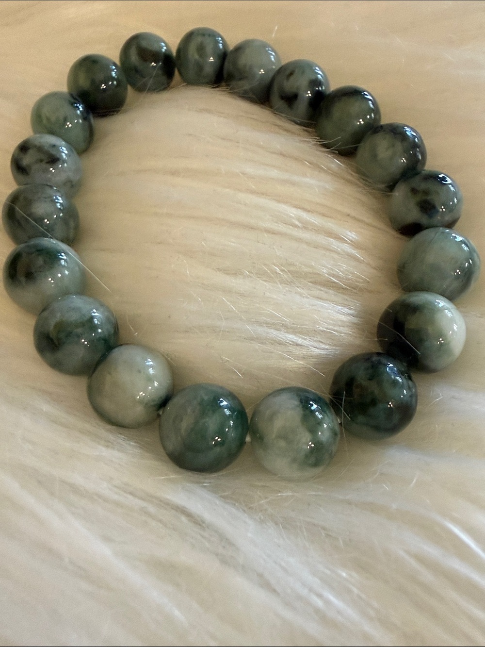Green Marbled Bead Bracelet - Women Jewelry